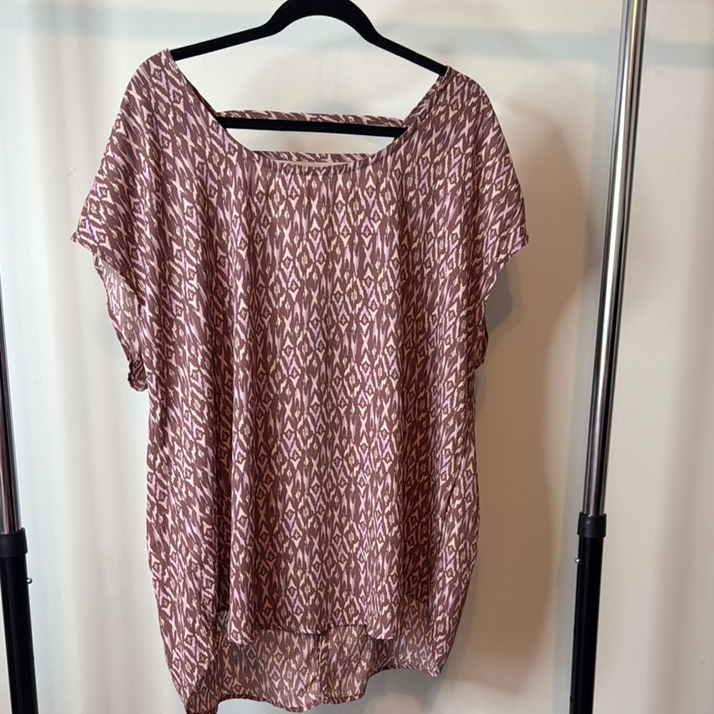 Torrid Pink Asymmetrical Blouse Relaxed Fit